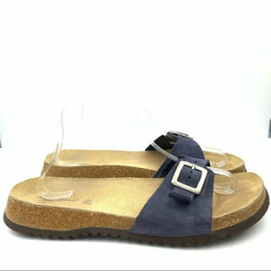 Eddie Bauer sandals size 11 navy blue suede slides